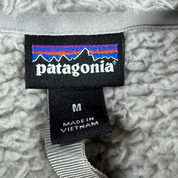 Patagonia Womens Medium Gray Fleece Quarter Zip Pullover Sweatshirt Cozy Sherpa - Picture 5 of 11